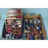Two large boxes of mixed die cast vehicles,