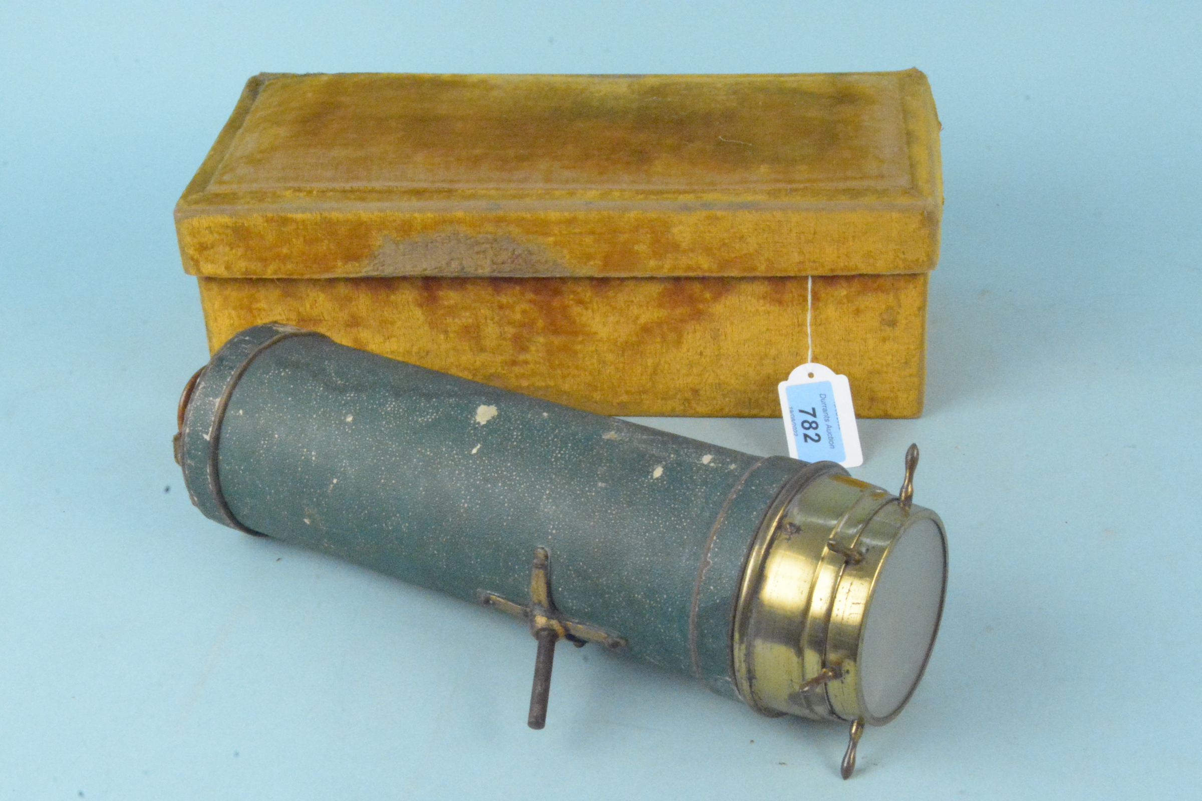 A London stereoscopic company 'New Patent Jewel Kaleidoscope' circa 1860 with cloth covered barrel