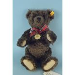 A Steiff Classic 1920 style mohair growler bear with button in ear and labels