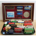 Mixed die cast vehicles, Dinky Corgi etc including trams,