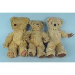 Three vintage mohair bears,