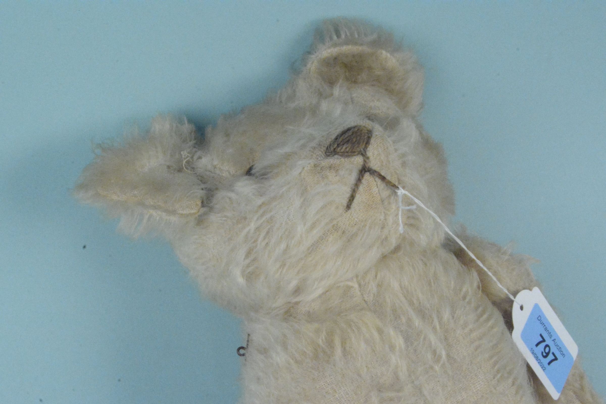 A vintage mohair one armed Teddy bear with inner chimes, - Image 3 of 3