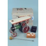 A boxed vintage Mamod TE1A steam tractor,