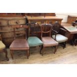 Four assorted late 19th Century dining chairs
