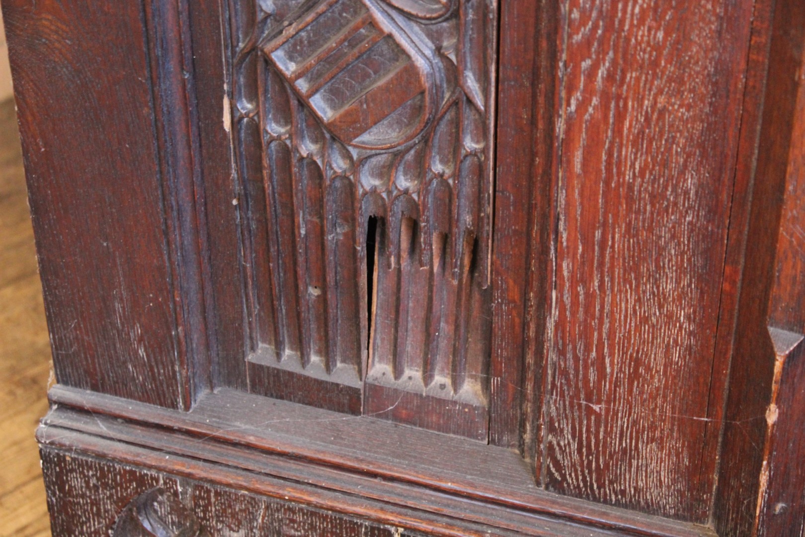 A mid 19th Century oak Gothic Revival cupboard in the manner of A.W.N Pugin. - Image 9 of 18
