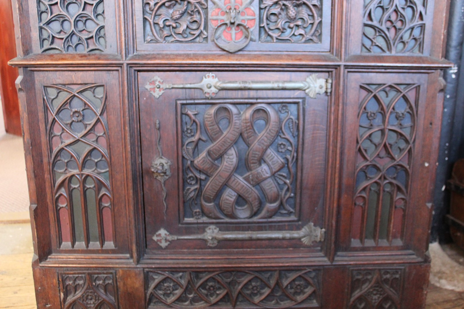 A mid 19th Century oak Gothic Revival cupboard in the manner of A.W.N Pugin. - Image 6 of 18