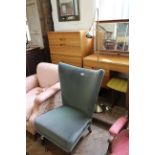 A mid Century Parker Knoll style armchair and adjustable brass standard lamp (sold as collector's