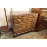 A George III mahogany caddy top four drawer chest,