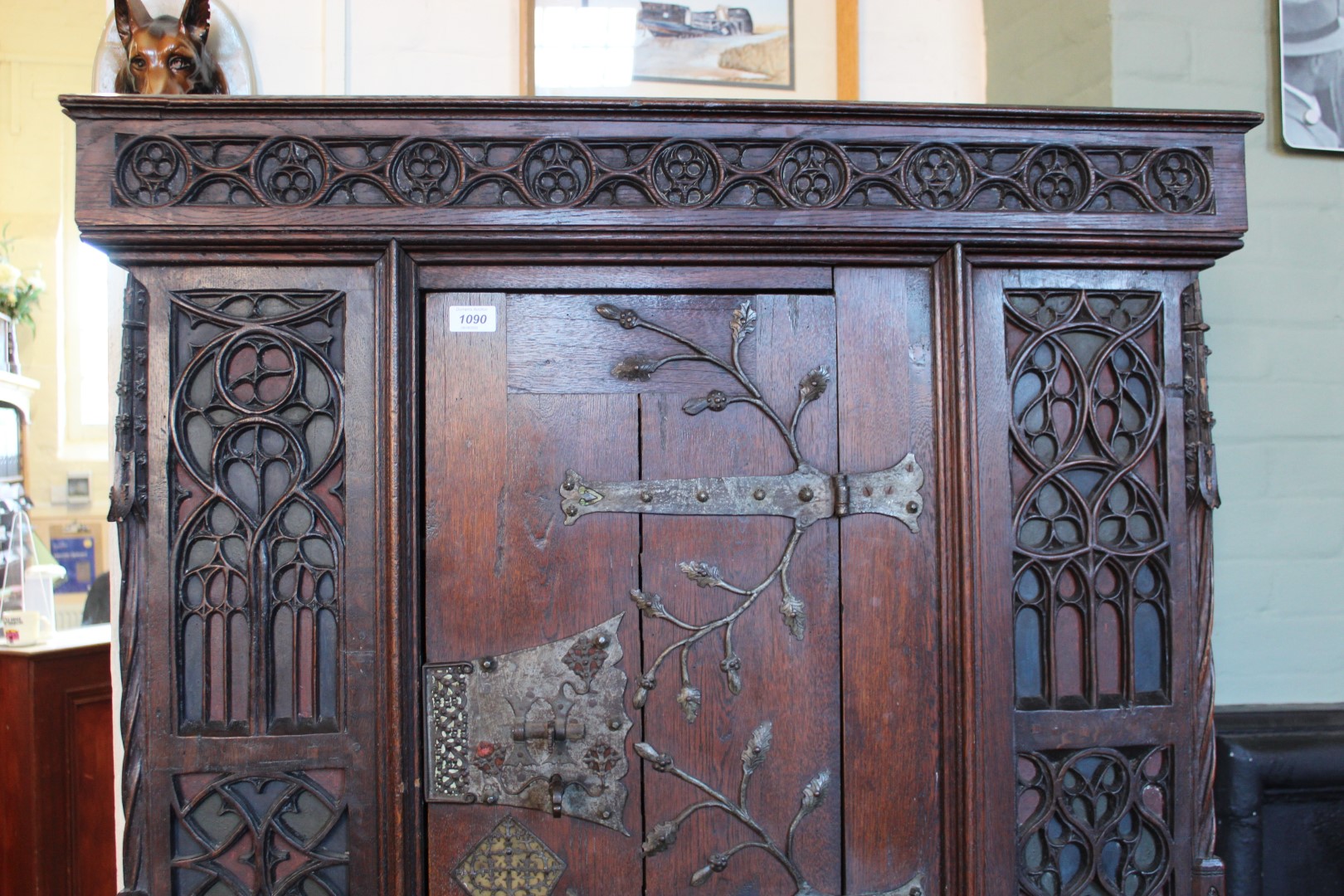 A mid 19th Century oak Gothic Revival cupboard in the manner of A.W.N Pugin. - Image 8 of 18