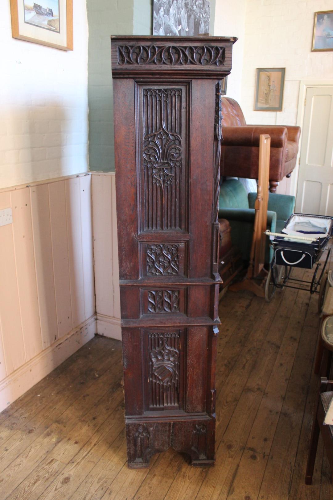 A mid 19th Century oak Gothic Revival cupboard in the manner of A.W.N Pugin. - Image 10 of 18