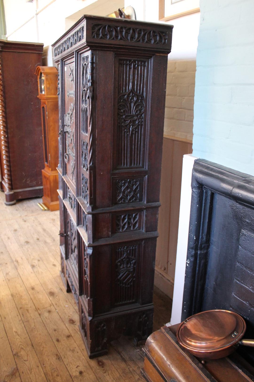 A mid 19th Century oak Gothic Revival cupboard in the manner of A.W.N Pugin. - Image 17 of 18