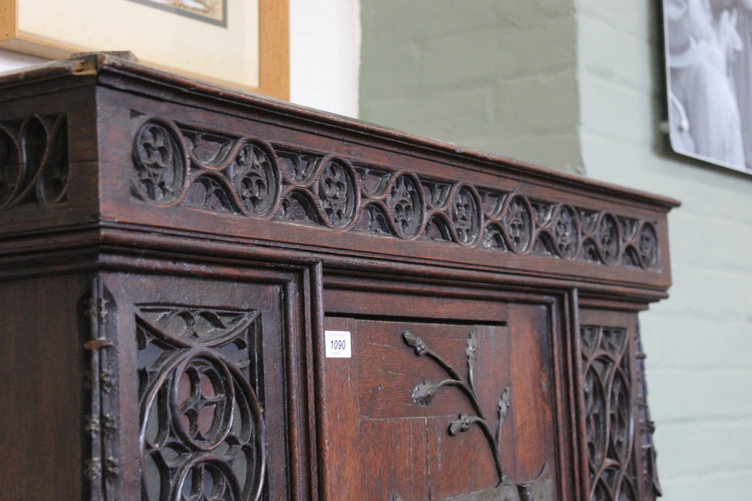 A mid 19th Century oak Gothic Revival cupboard in the manner of A.W.N Pugin. - Image 2 of 18