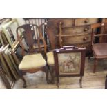 A pair of late 19th Century Queen Anne style walnut side chairs on cabriole legs