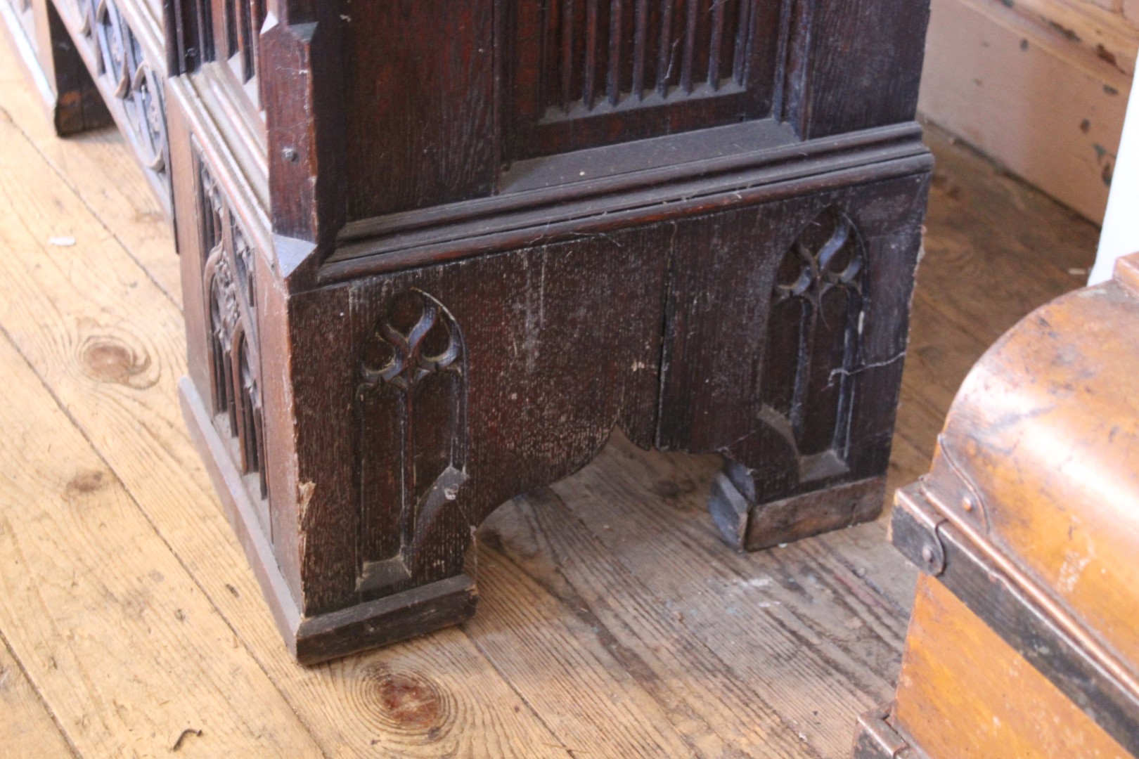 A mid 19th Century oak Gothic Revival cupboard in the manner of A.W.N Pugin. - Image 16 of 18