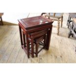 20th Century hardwood nest of three tables