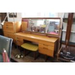 A Uniflex retro mid 20th Century teak dressing table,