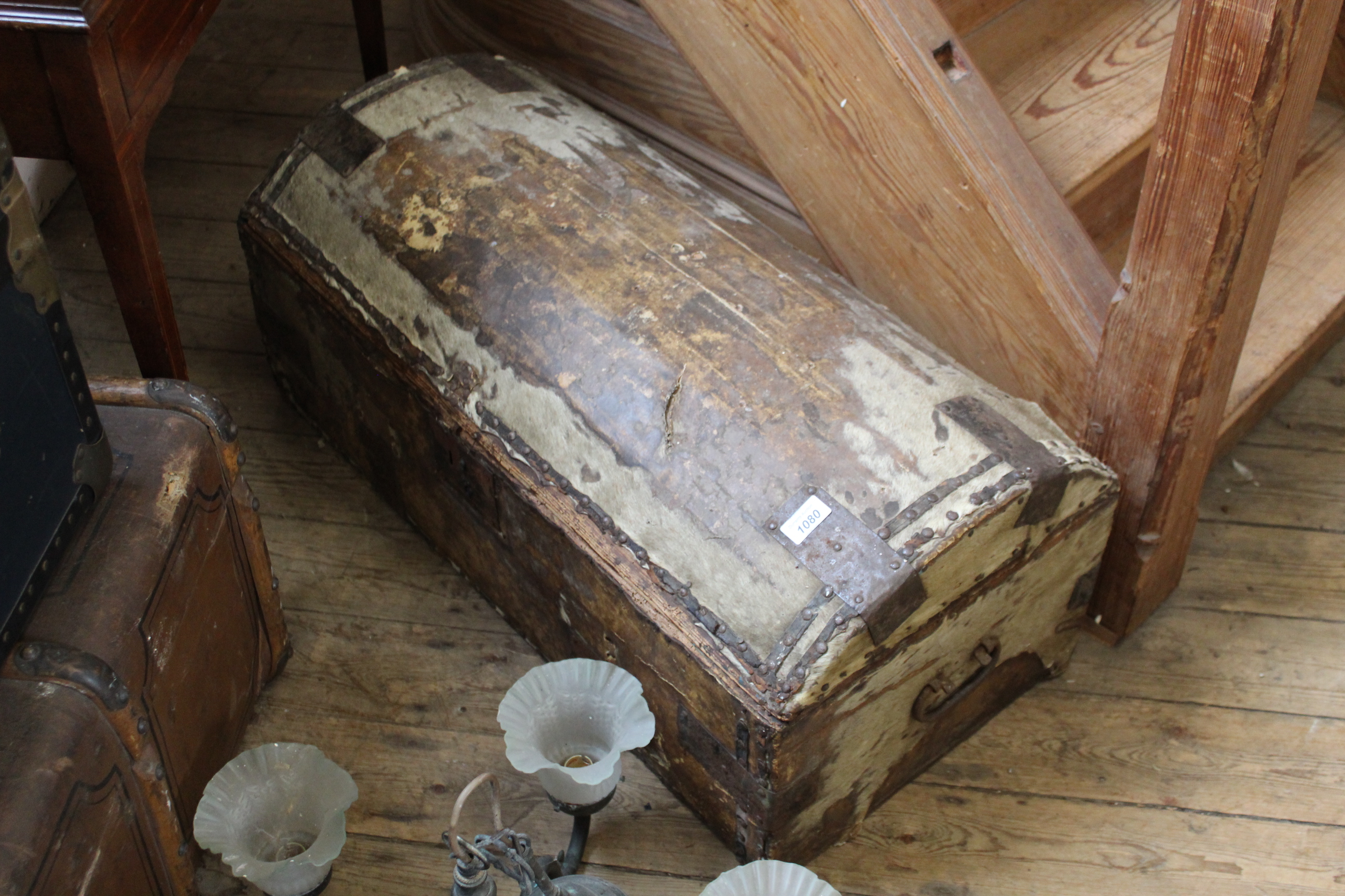 A 19th Century pony skin dome topped trunk