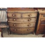 A mid 19th Century five drawer bow chest