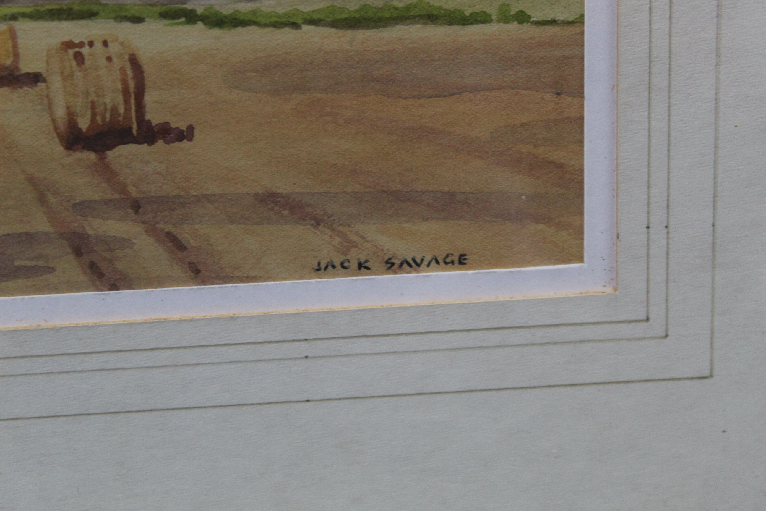 Jack Savage (1910-2003) framed watercolour 'Farmhouse Gisleham Nr Lowestoft', 32.5cm x 22. - Image 2 of 3