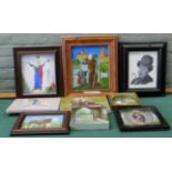 A collection of small paintings by local artist Colin Hooper
