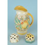 A Clarice Cliff Crocus pattern flower frog holder, marked Bizarre Crocus to base,