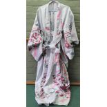 A Japanese silk kimono dressing gown