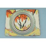 Clarice Cliff Bizarre Biarritz Honolulu pattern plate, 26.5cm x 21cm (small edge fault bottom