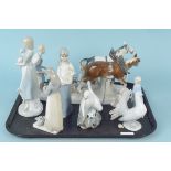 A West German Lladro style ploughman with horses,