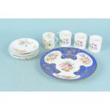 Four Shelley 'Wild Flowers' pattern coffee cups and six saucers plus a 19th Century French