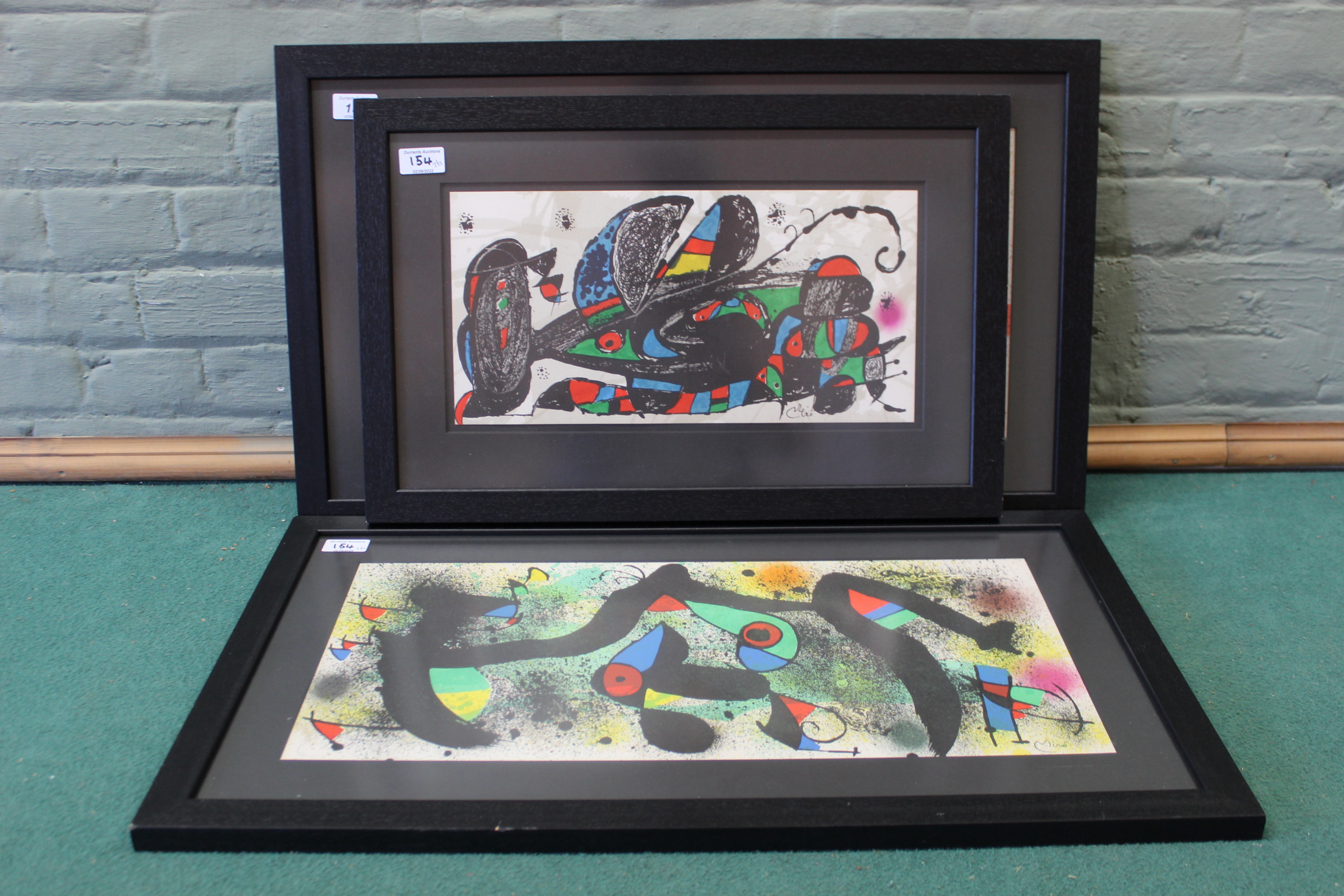 Joan Miro (1893-1983), a trio of framed lithographic prints,