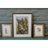 A pair of small framed watercolours of children, signed E K Bryant, 15.