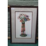 Vicky Cox, singed limited edition print 2/25 of a vase of flowers, 24.