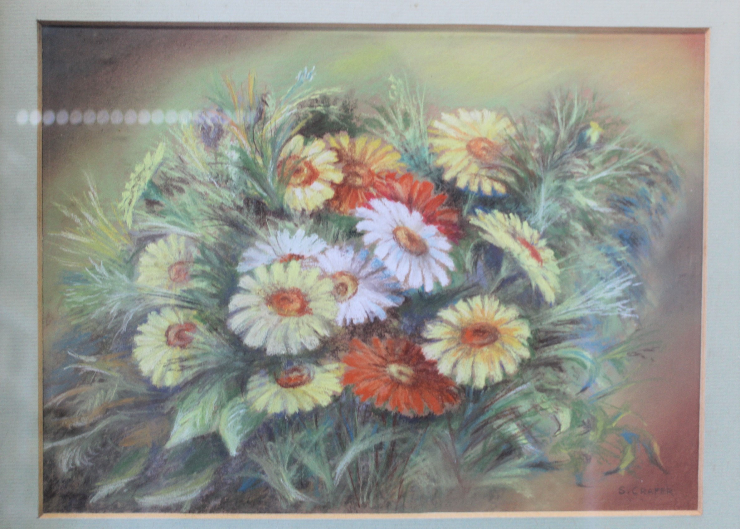 Two still life's of flowers, one signed S Crafer, 29.5cm x 22cm and 21cm x 28. - Image 3 of 4