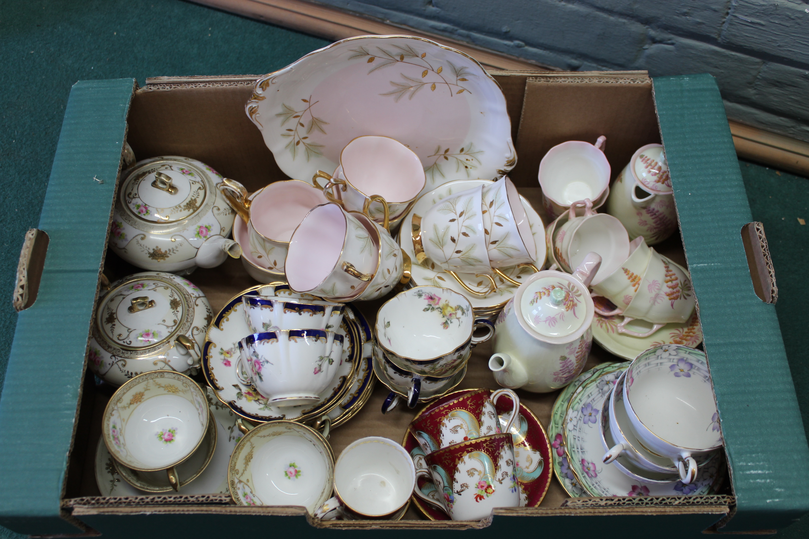 Two boxes of assorted part tea services including Royal Albert, - Image 2 of 3