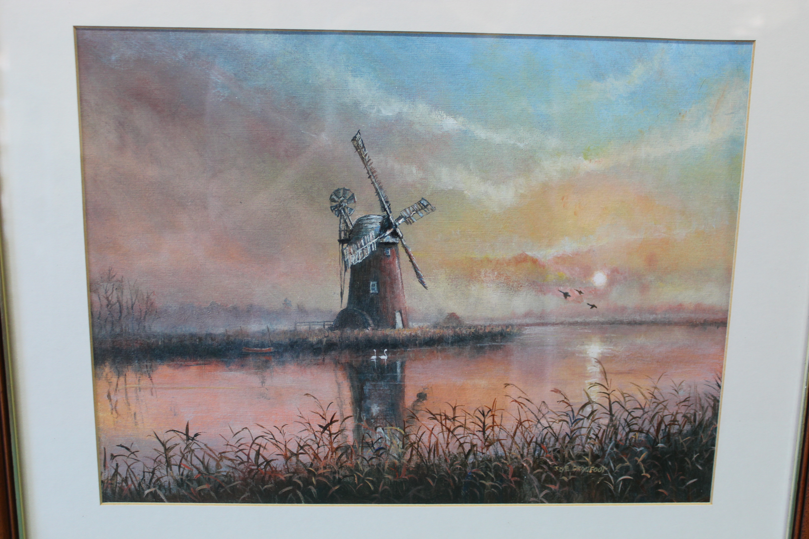 Joe Crowfoot (1946-2017), pair of framed and signed watercolours entitled Broadland - Image 5 of 6
