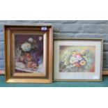 Two still life's of flowers, one signed S Crafer, 29.5cm x 22cm and 21cm x 28.