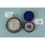 A Negretti & Zambra large 19th Century part cased compensated pocket barometer,