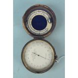 A late 19th Century pocket barometer and thermometer in original case by J H Steward, Cornhill,