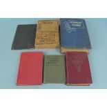 A selection of vintage books including H G Wells, two cookery,