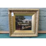 Possibly John Sheppard (1879-1899), an unsigned oil on board in a heavy gilt frame,