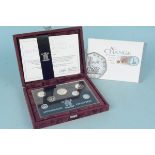 A cased 1996 Royal Mint United Kingdom silver anniversary coin collection,