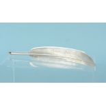 A novelty silver form quill by Leslie Gordon Durbin,