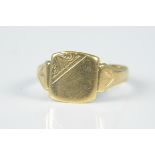 An 18ct gold gent's signet ring (as found), size R, weight approx 3.