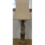 A ceramic and metal based table lamp with shade (untested),