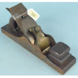 A Spiers 13 1/2" smoothing plane, stamped Spiers to blade tensioner,