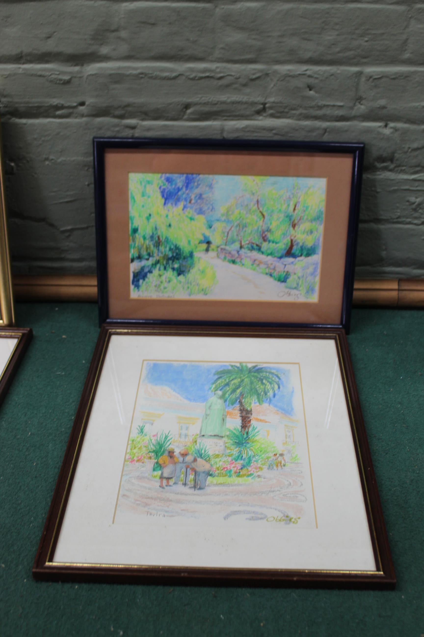 Five framed pastel studies of 'The Algarve', - Image 2 of 3