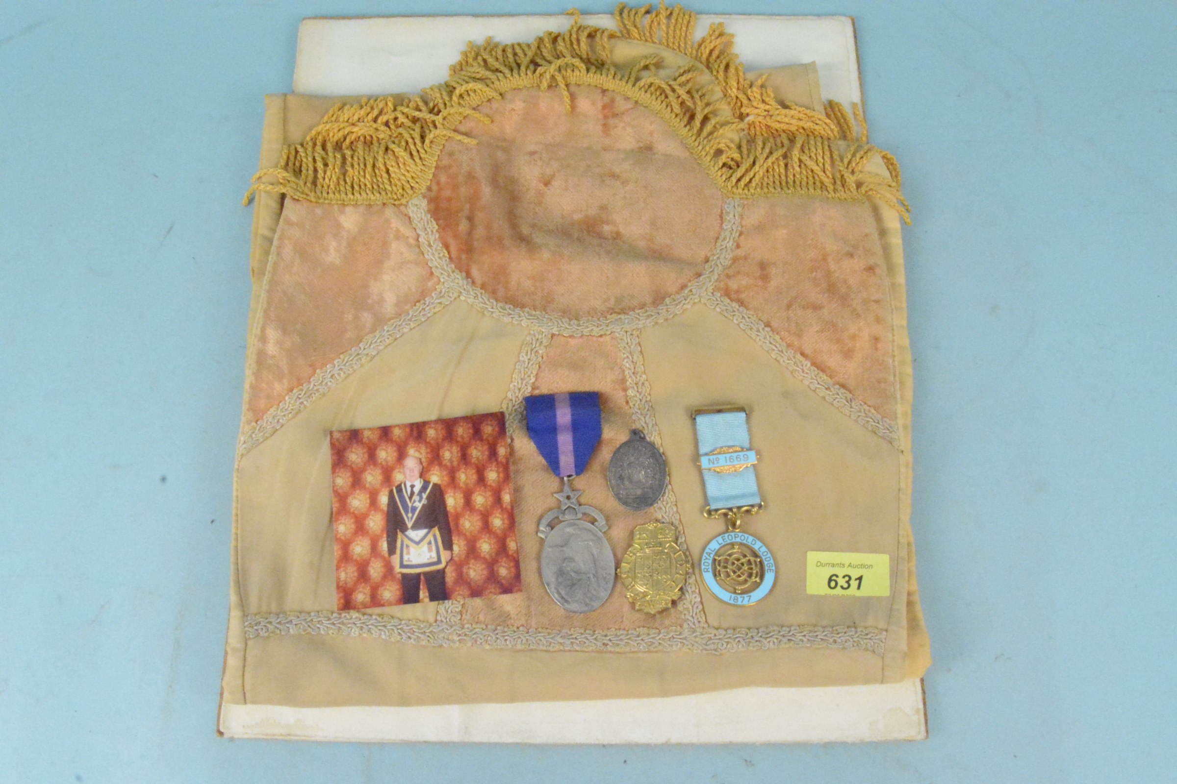 A 1949 Masonic certificate plus a selection of Masonic medals,