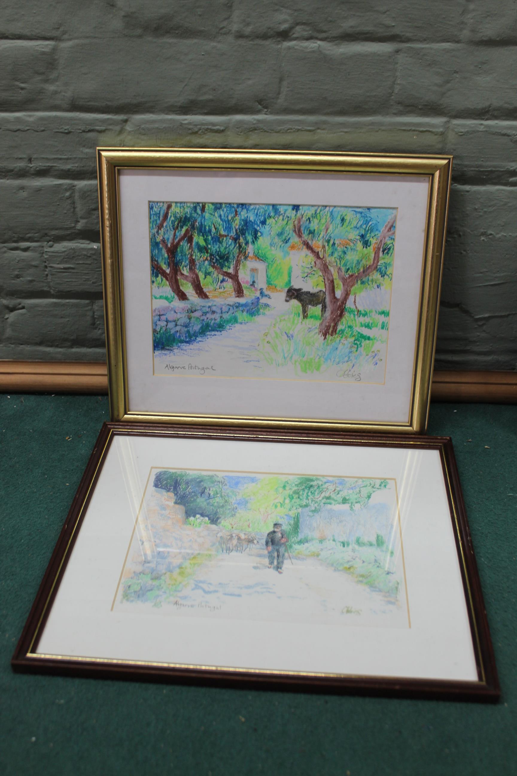 Five framed pastel studies of 'The Algarve', - Image 3 of 3