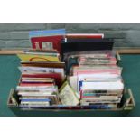 A mixed box of theatre programmes and ephemera including Tramfare magazines,