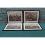 A set of four prints 1839 'The First Stepple-chase on Record', Ipswich,
